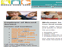 Tablet Screenshot of manoshomecare.com
